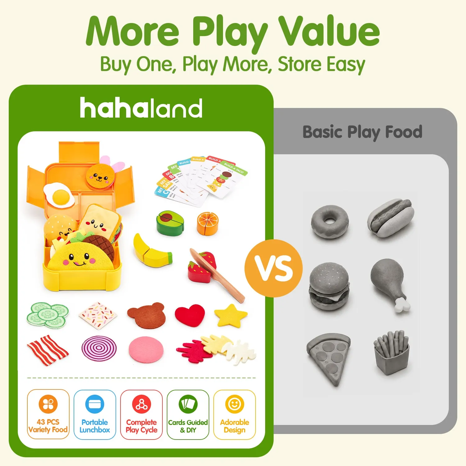 hahaland Tiny Chef Lunchbox Holzspielzeug schneidbar