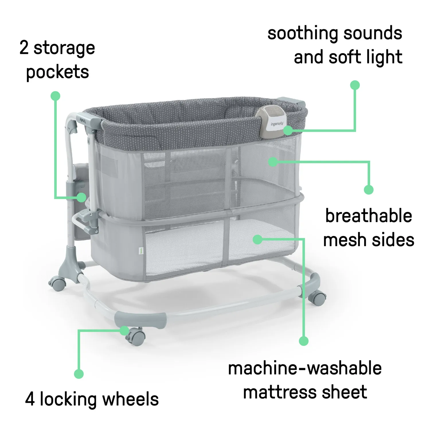Ingenuity Dream Grow Handstitch Beistellbett AirLoom