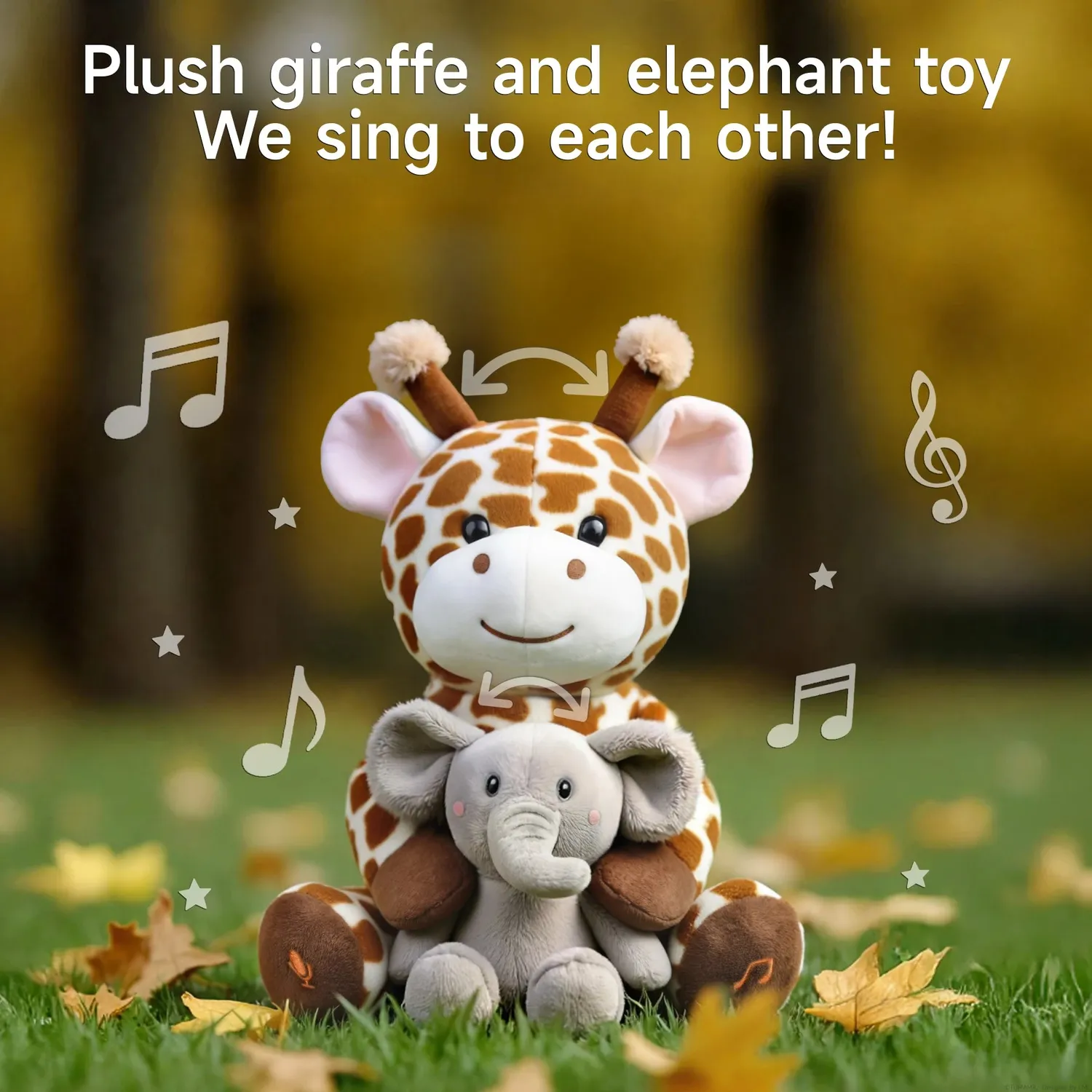 TUMAMA Giraffe Kuscheltier mit Aufnahme und Musik