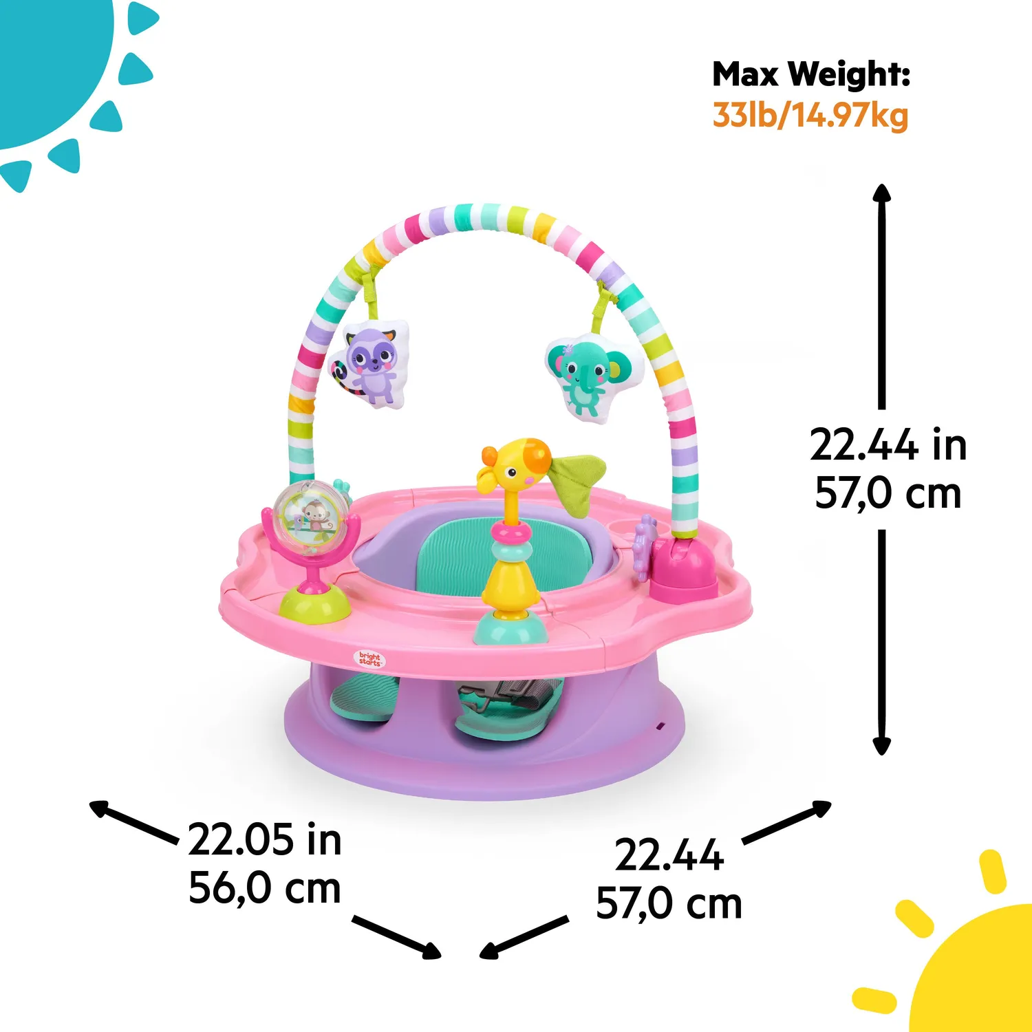 Bright Starts SuperSeat 3-in-1 Babysitz Pink Paradise 6M+