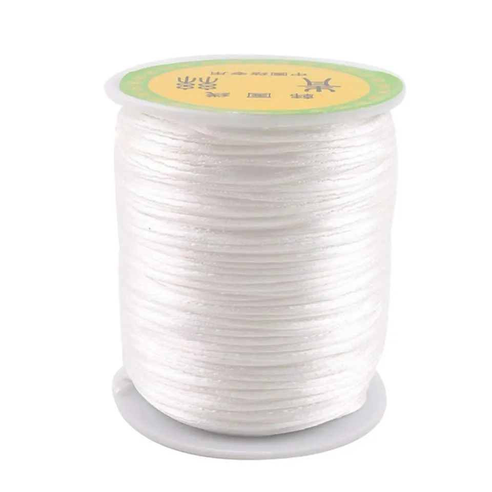 let's make Satin Rattail Nylonschnur weiß 75 m