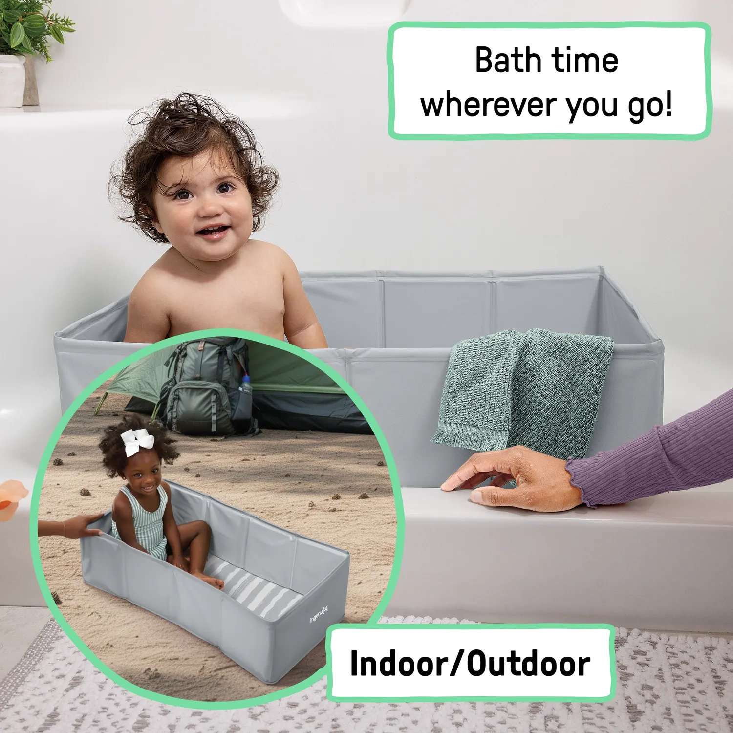 Ingenuity Tuckaway Toddler Tub Badewanne faltbar grau 12M-5J