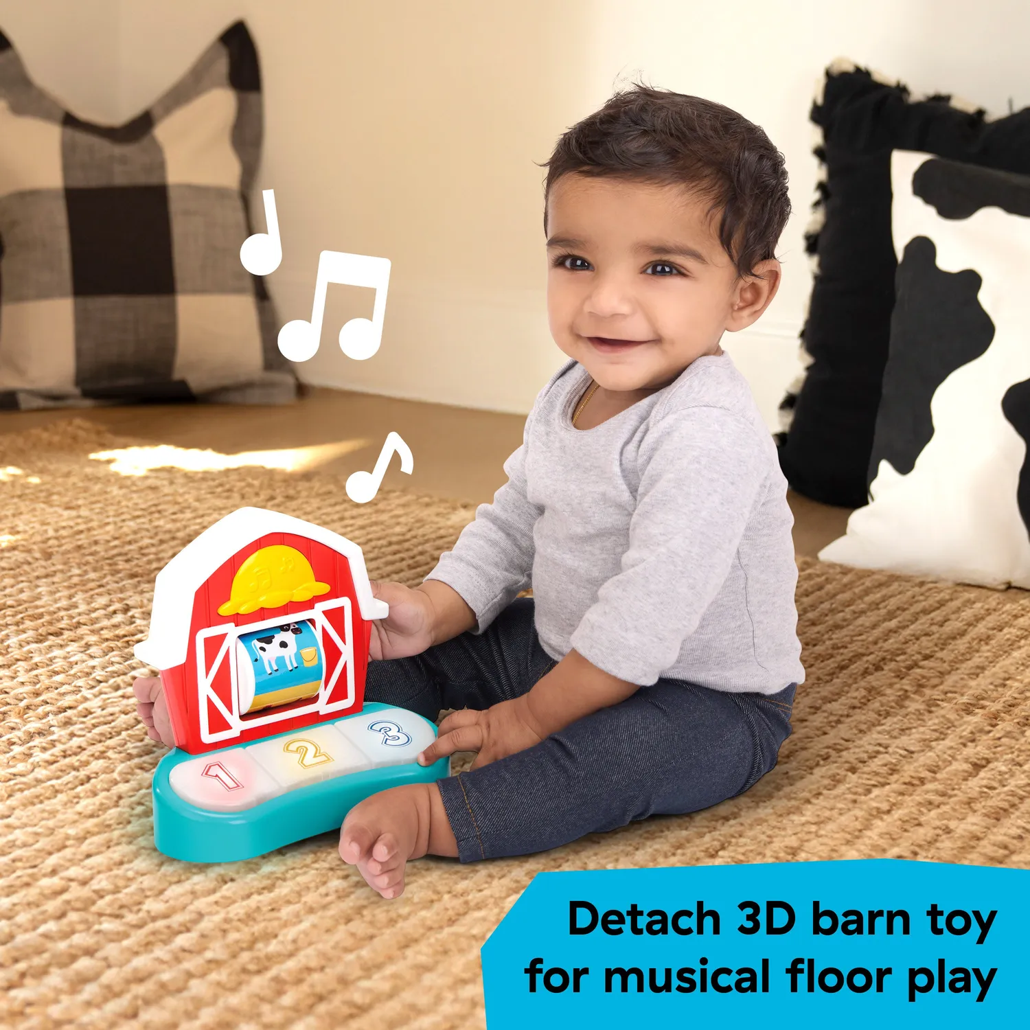Baby Einstein Farm Explorers Barnyard Jumper 2-in-1 mit Klavier