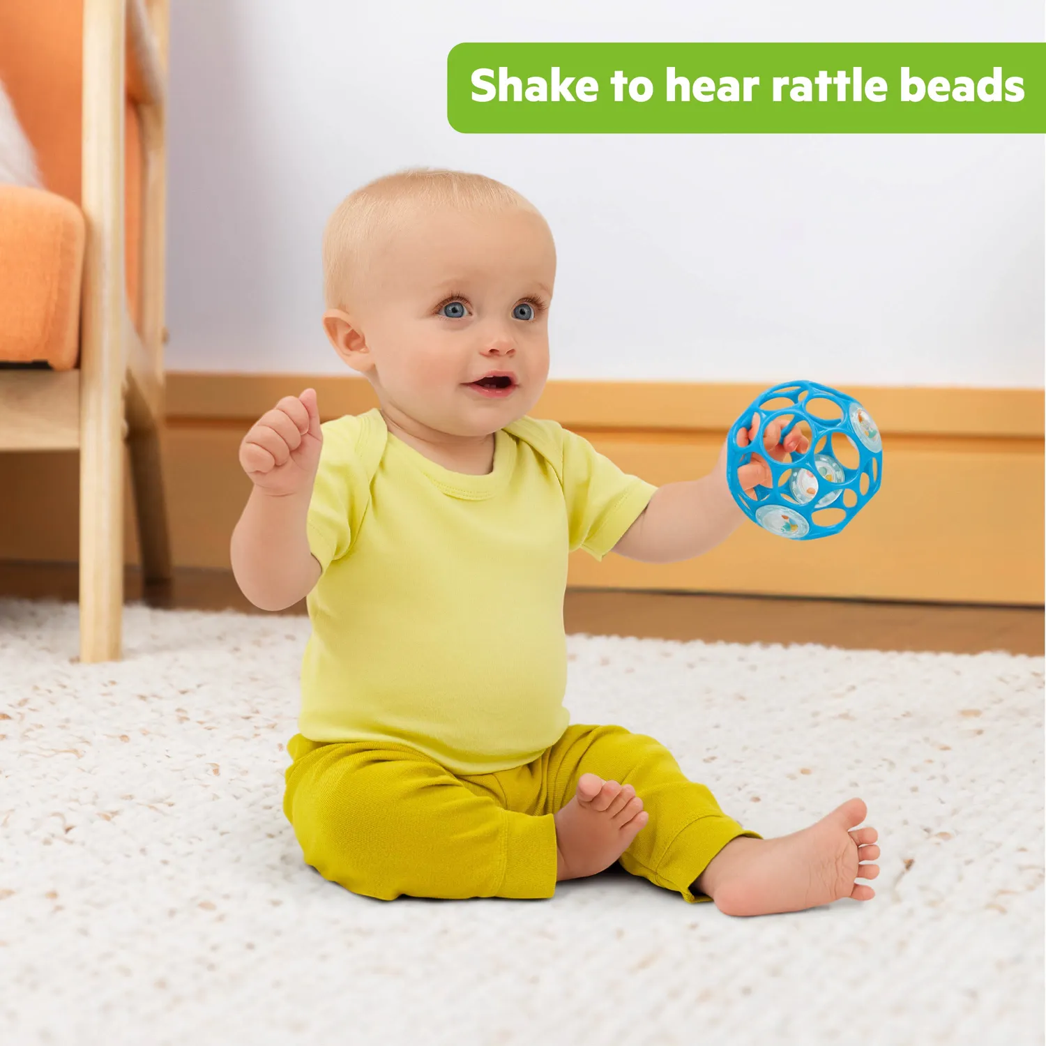 Bright Starts Oball Rassel Baby Blau 10 cm
