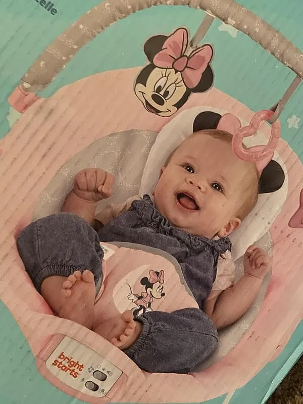 Bright Starts Minnie Rosy Skies Babywippe rosa