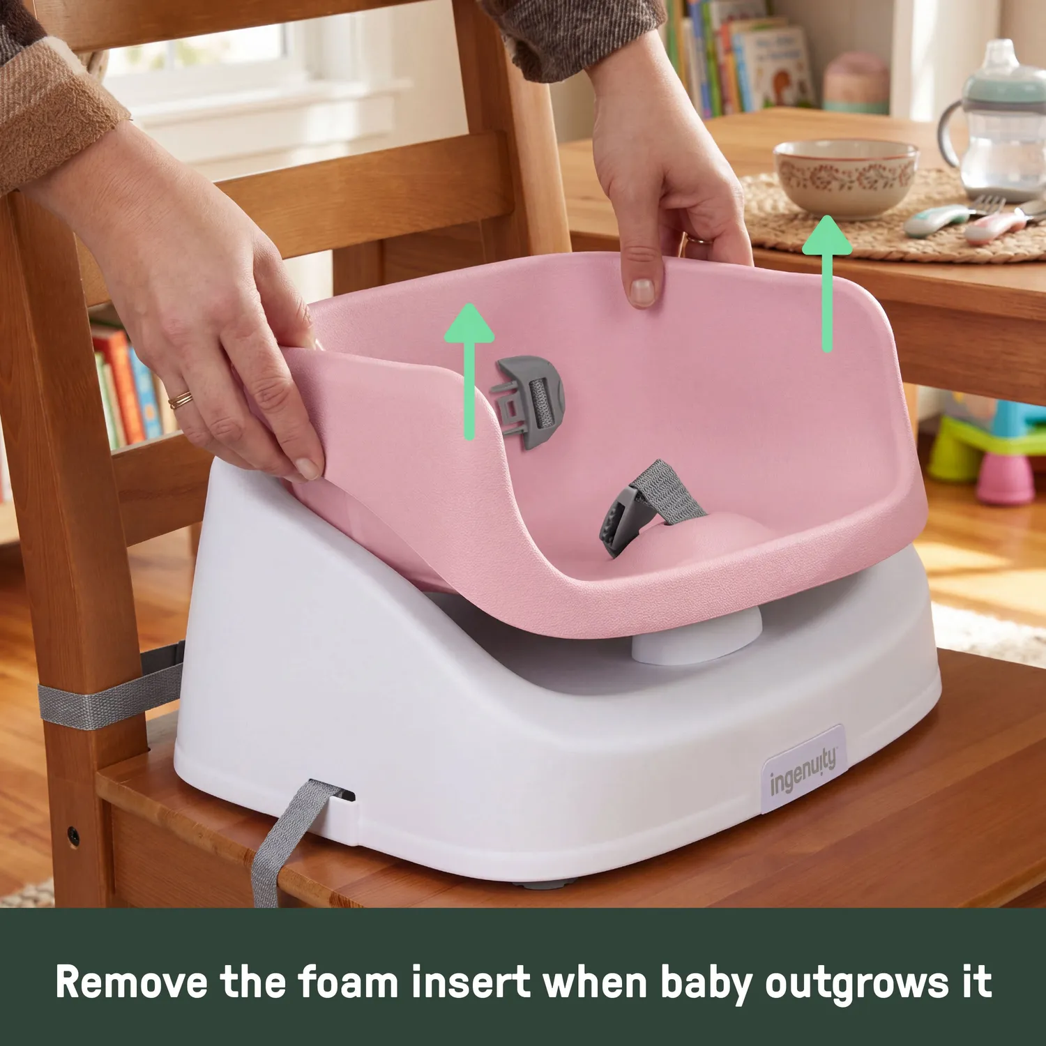 Ingenuity SmartClean Sitzerhöhung Pink abwischbar mit Gurt