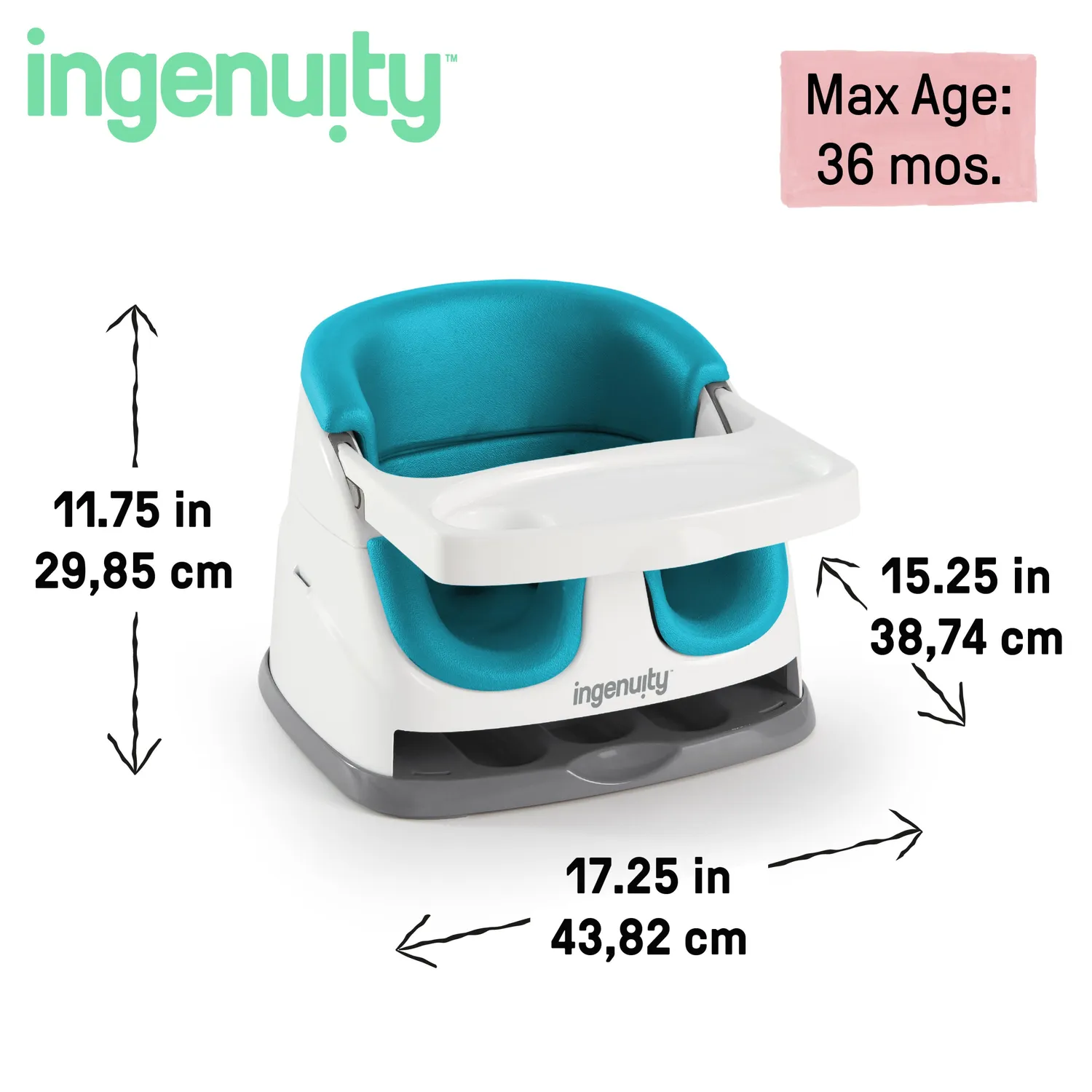 Ingenuity Baby Base 2-in-1 Sitzerhöhung Peacock Blue mit Tablett