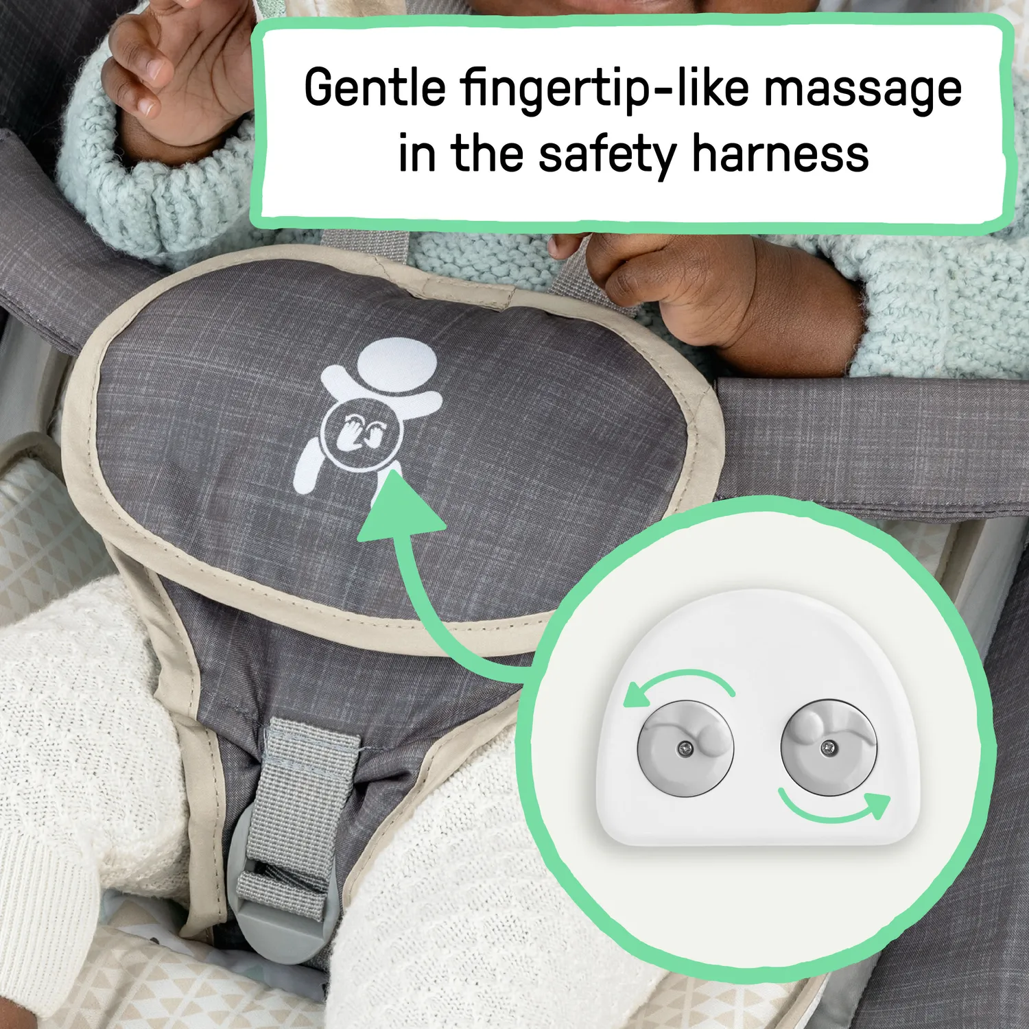 Ingenuity Happy Belly Parker Babyliege mit Massage 0-6 Monate