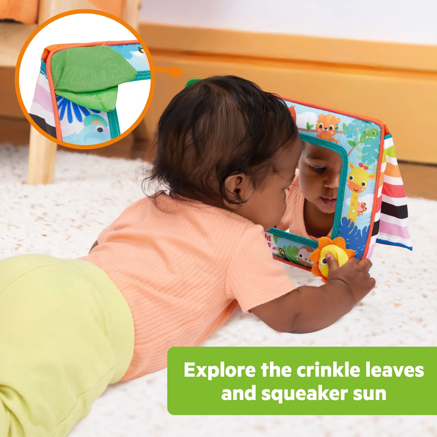 Bright Starts Sit & See Tummy Time Babyspiegel mit Knister faltbar