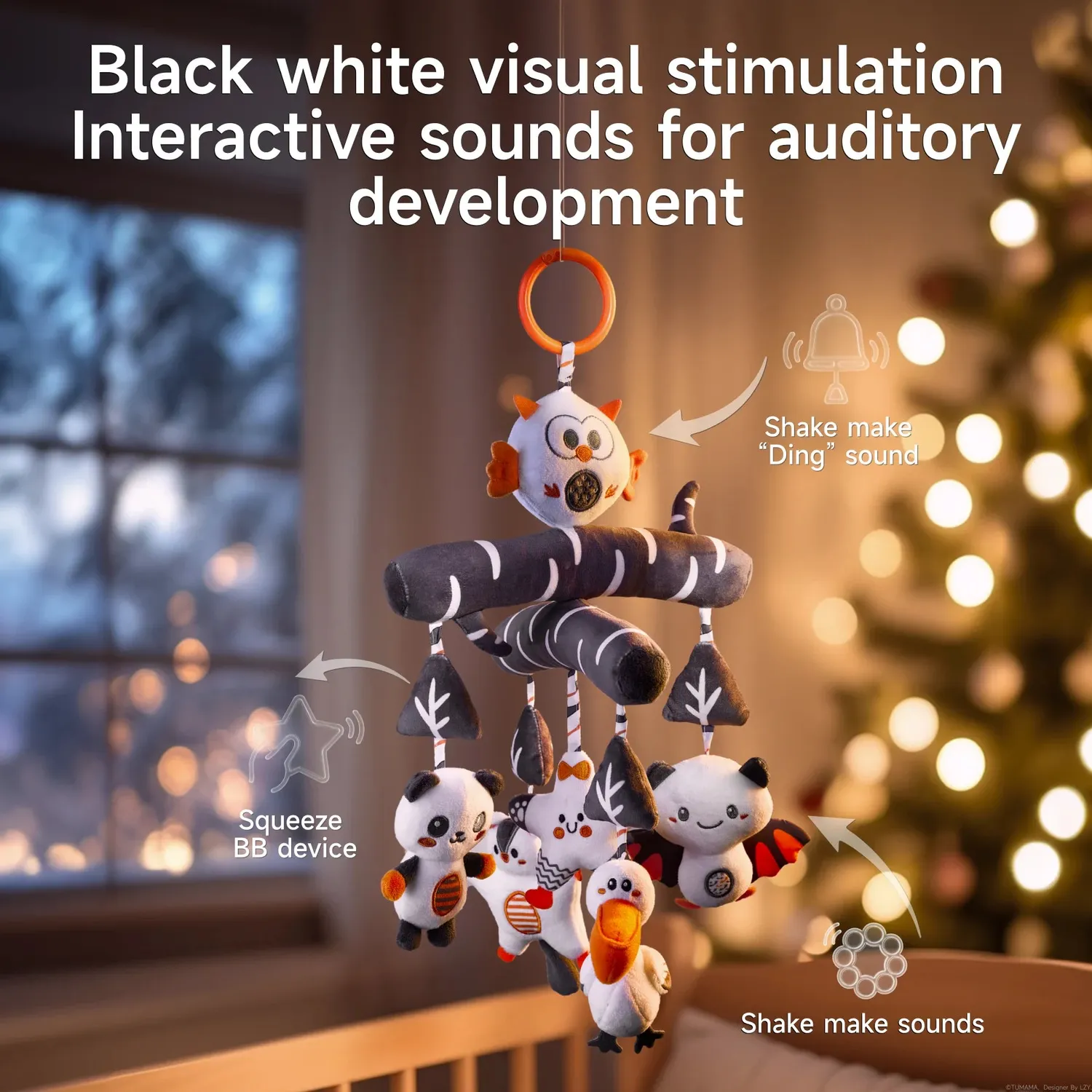 TUMAMA Black White Mobile Hängespielzeug Schwarz-Weiß