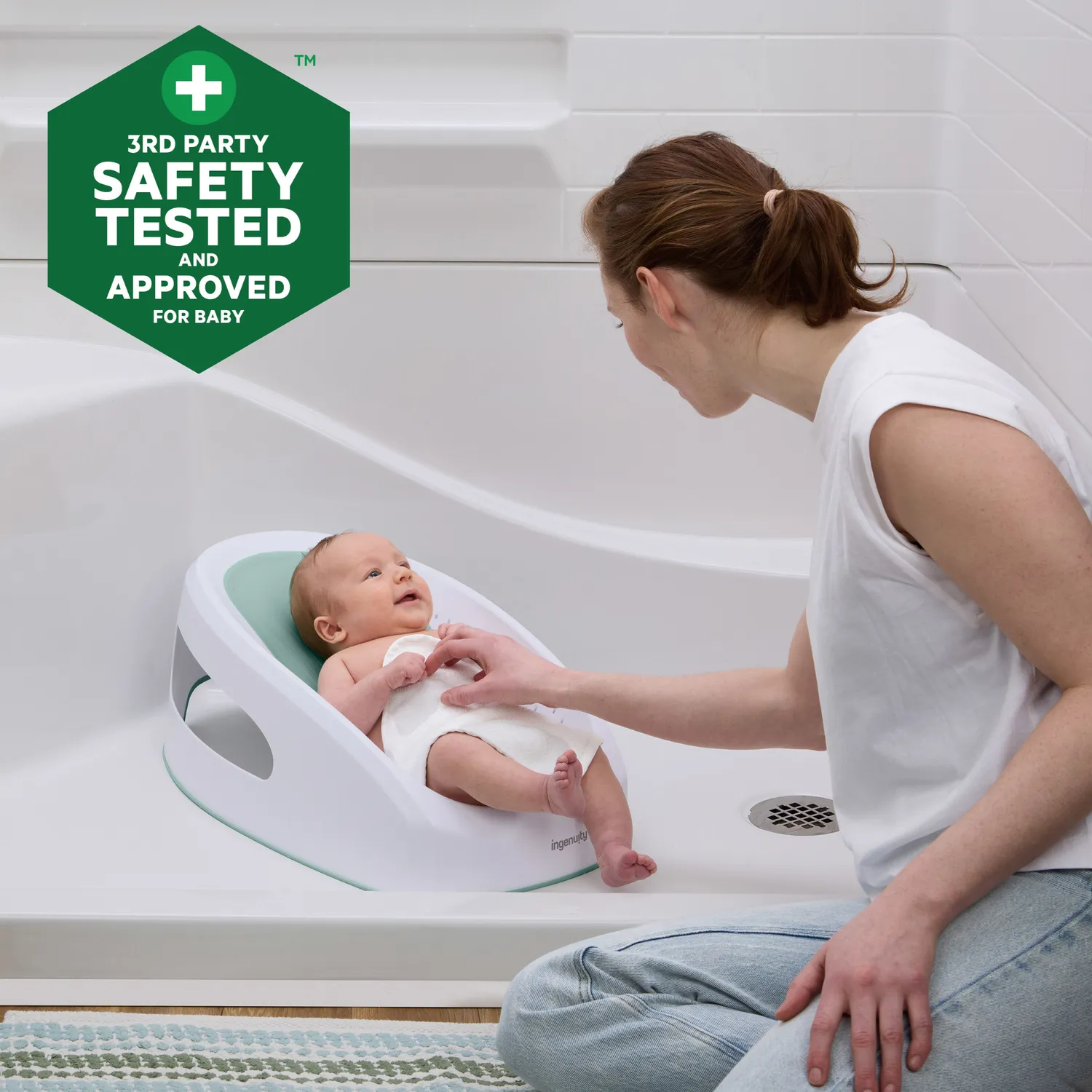 Ingenuity Easy Rinse Badesitz 0-6 Monate grün