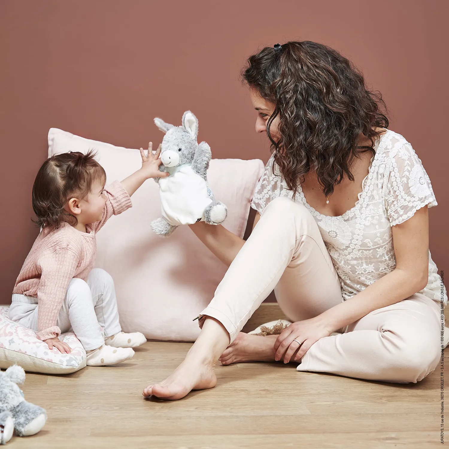 Kaloo Les Amis Regliss Esel Handpuppe Kuscheltier 24 cm grau