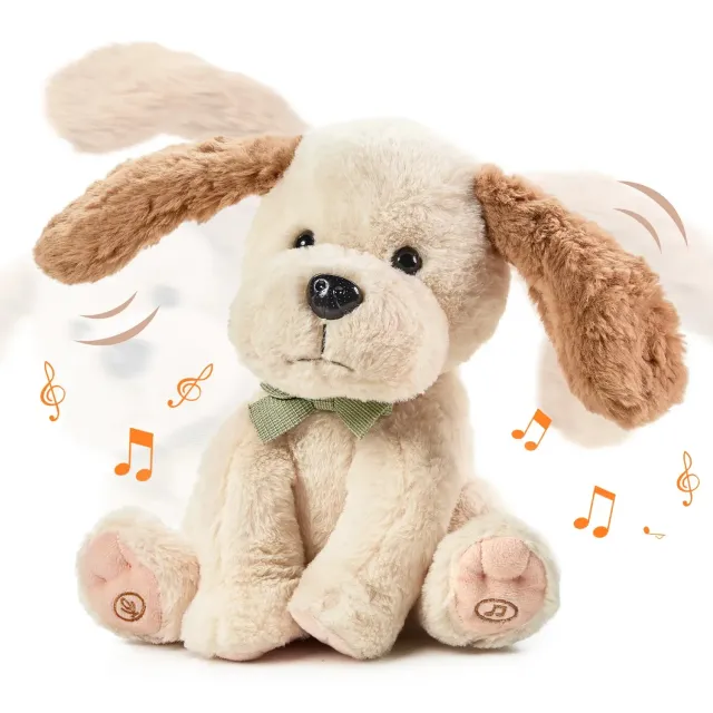 TUMAMA Plüschhund singt und spricht mit Aufnahme