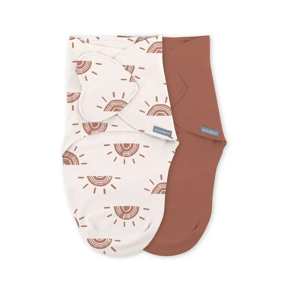 SwaddleMe Monogram Pucktuch 0-3 Monate 2er Rising Sun Baumwolle