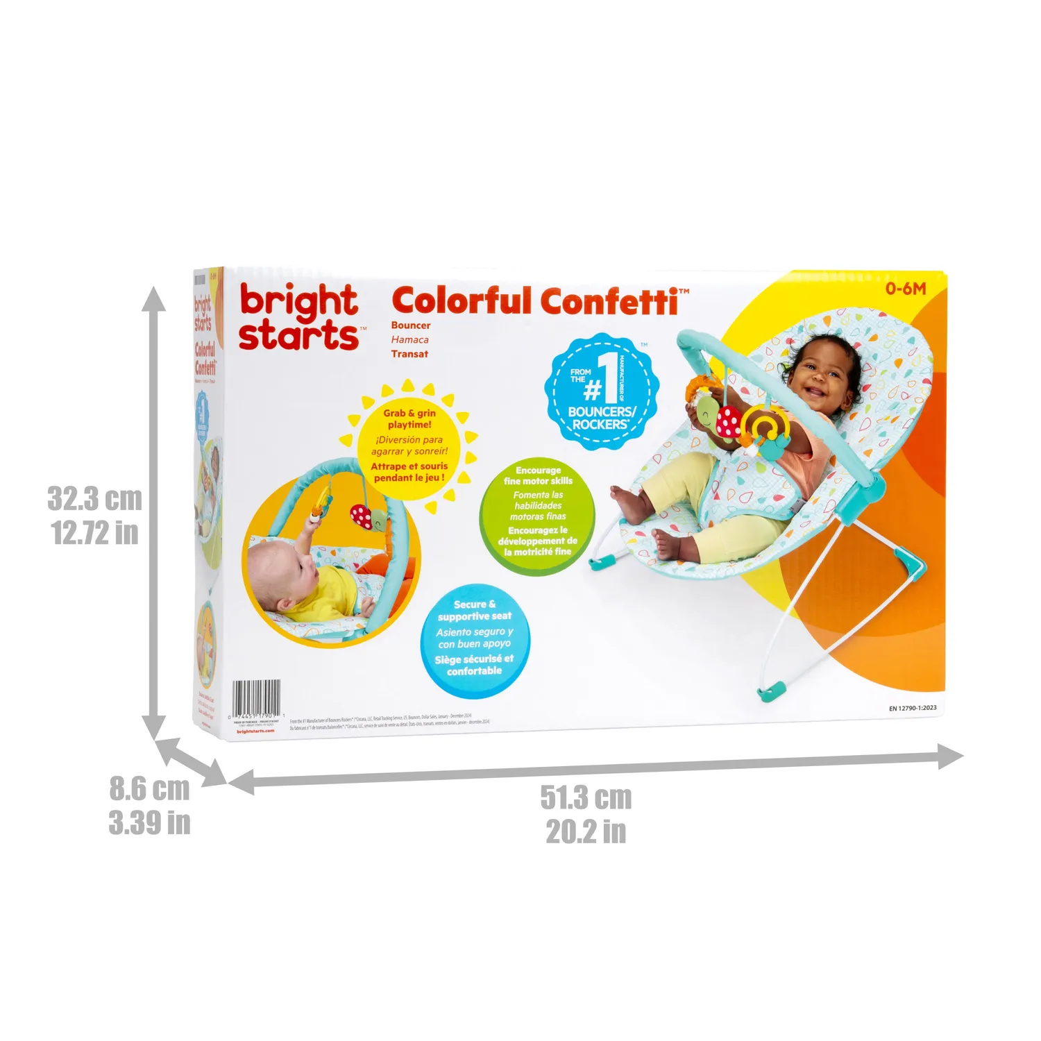 Bright Starts Colorful Confetti Babywippe mit Spielbügel