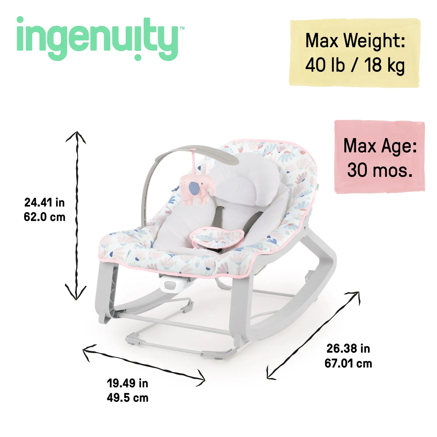 Ingenuity Keep Cozy 3-in-1 Babyliege Burst