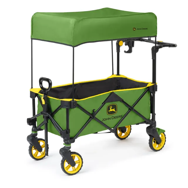 Bright Starts John Deere Pop N Ride Bollerwagen Zweisitzer