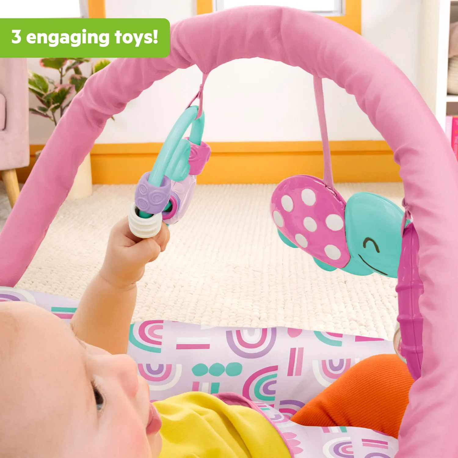 Bright Starts Confetti Rainbow Bouncer Babywippe Lila