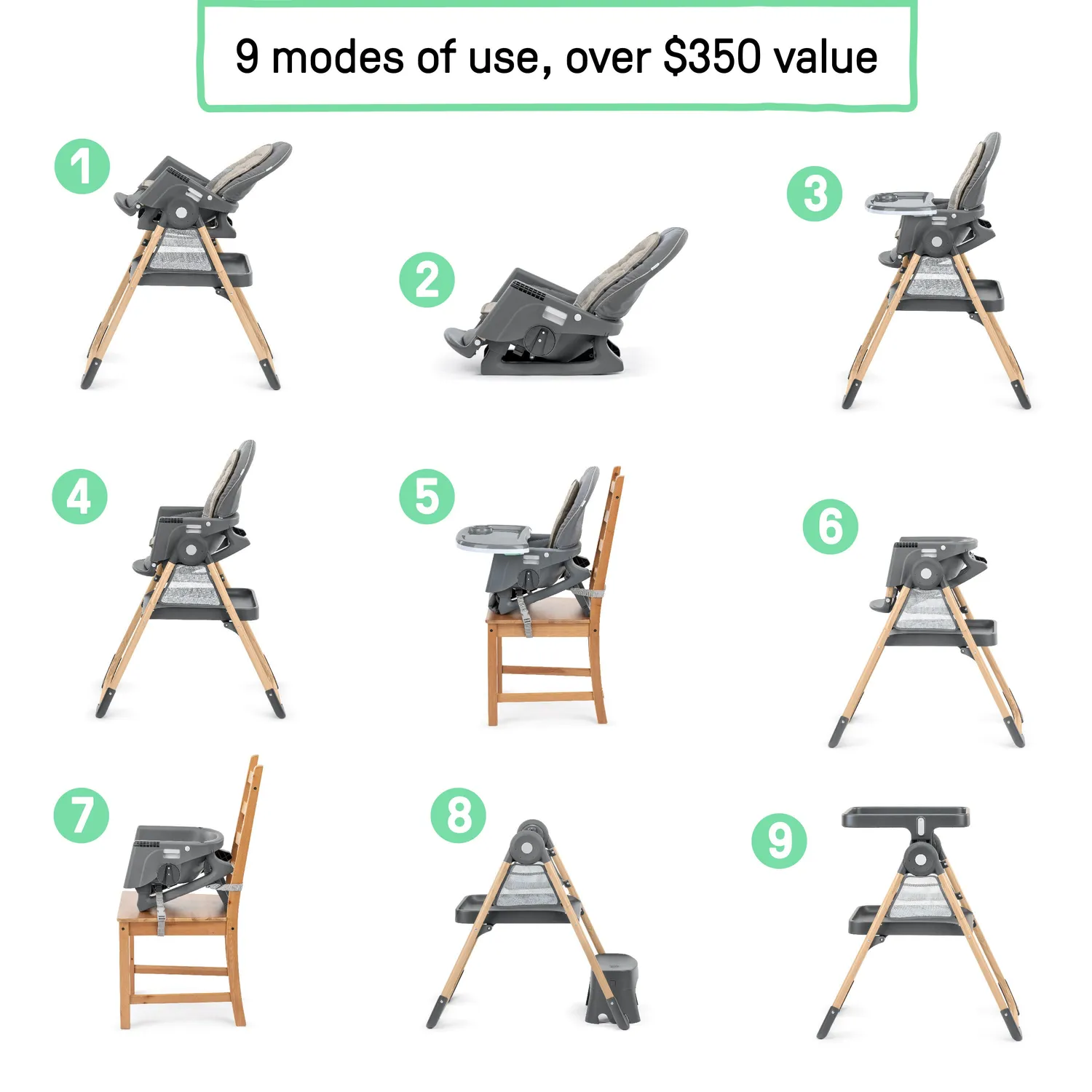 Ingenuity Create Up Wesley Hochstuhl 9-in-1 faltbar