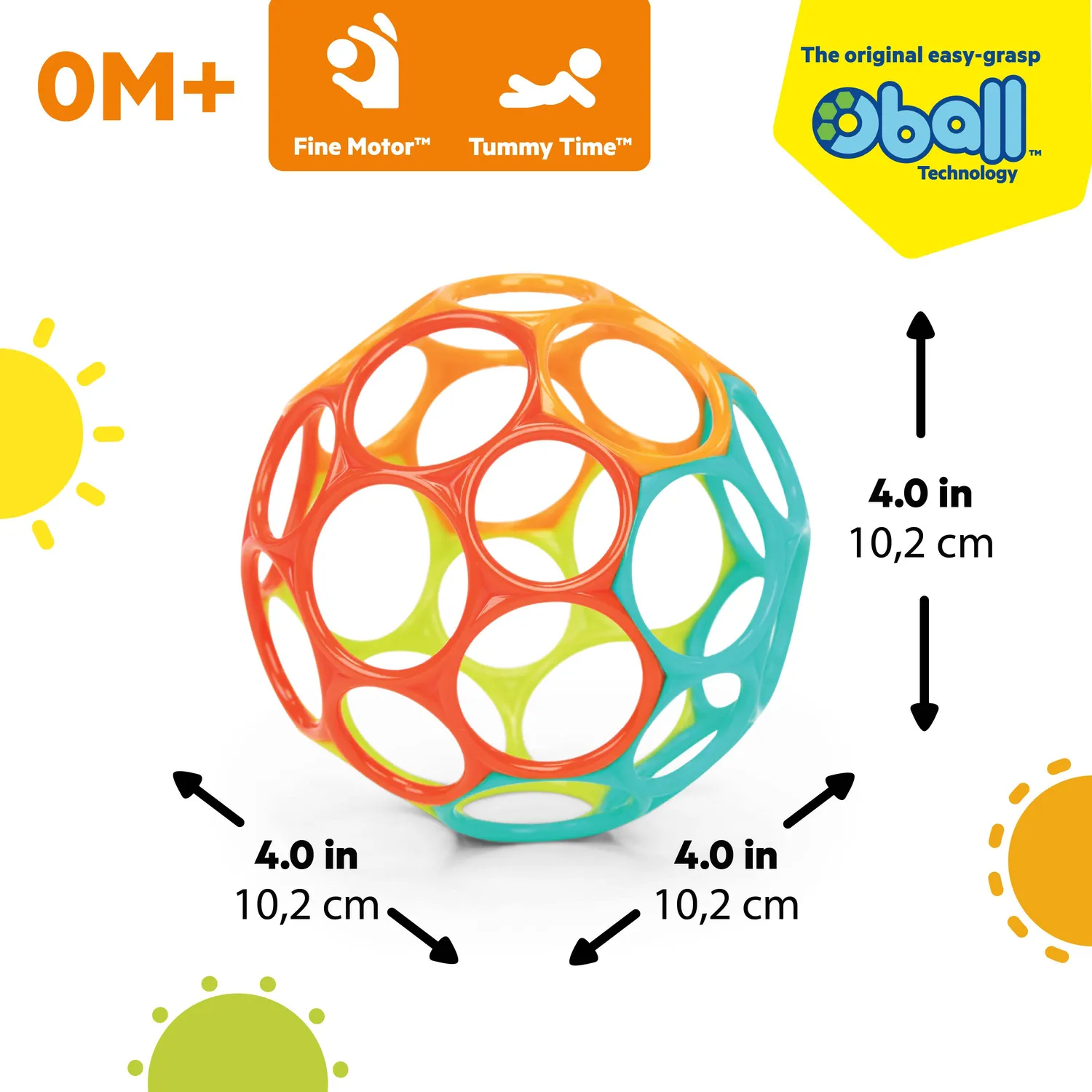 Bright Starts Oball Easy Grasp Classic Greifball orange 10 cm