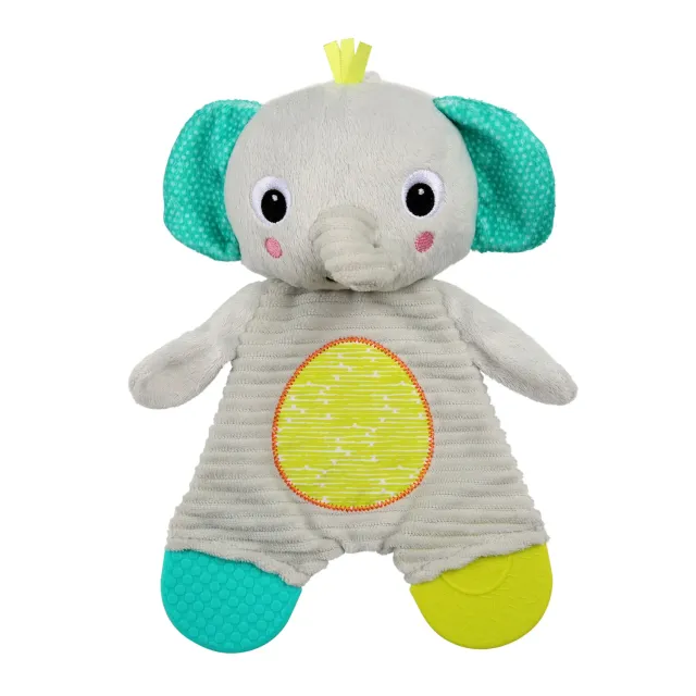 Bright Starts Snuggle Teethe Kuschelelefant mit Beibring knisternd