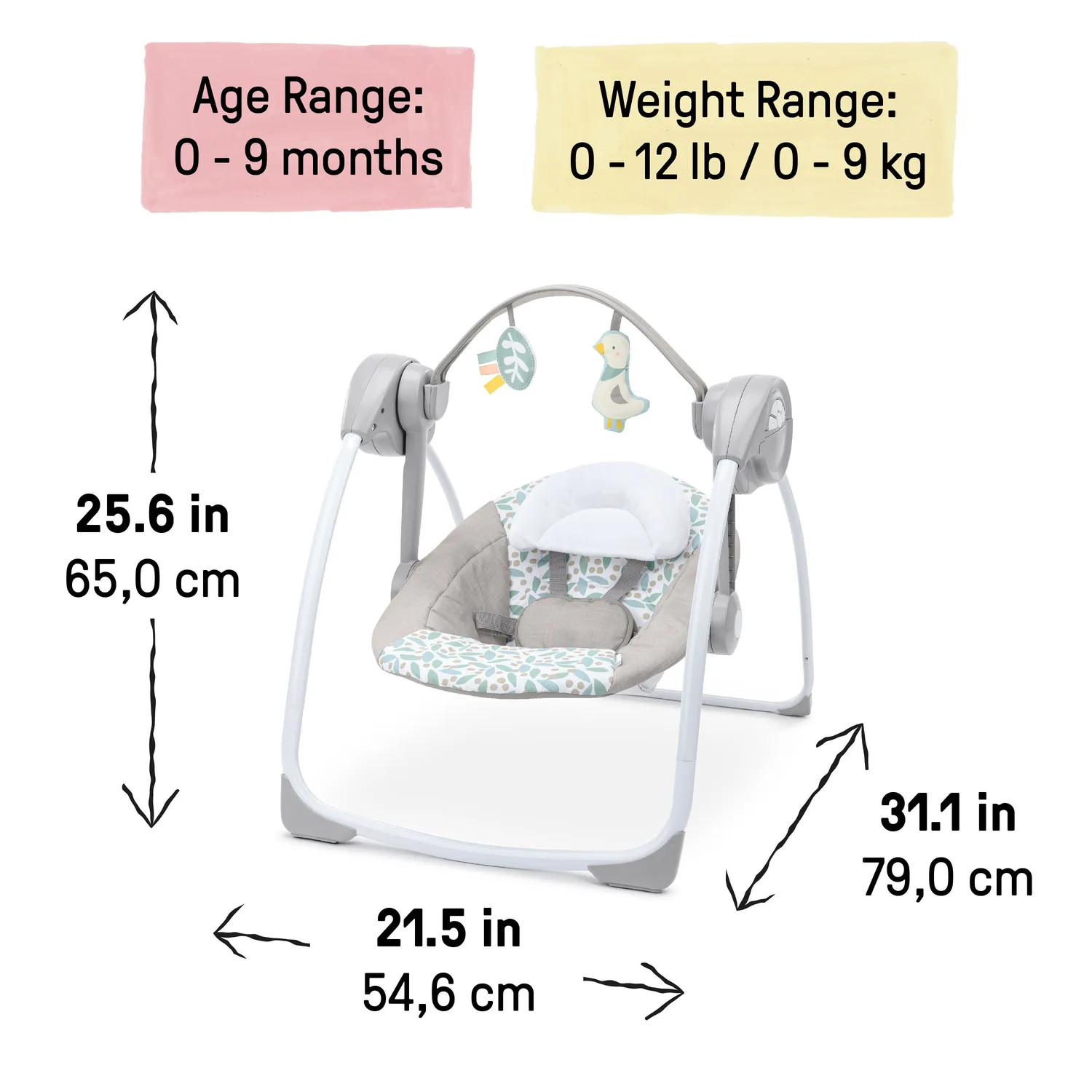 Ingenuity Comfort 2 Go Babyschaukel Endless Bloom faltbar