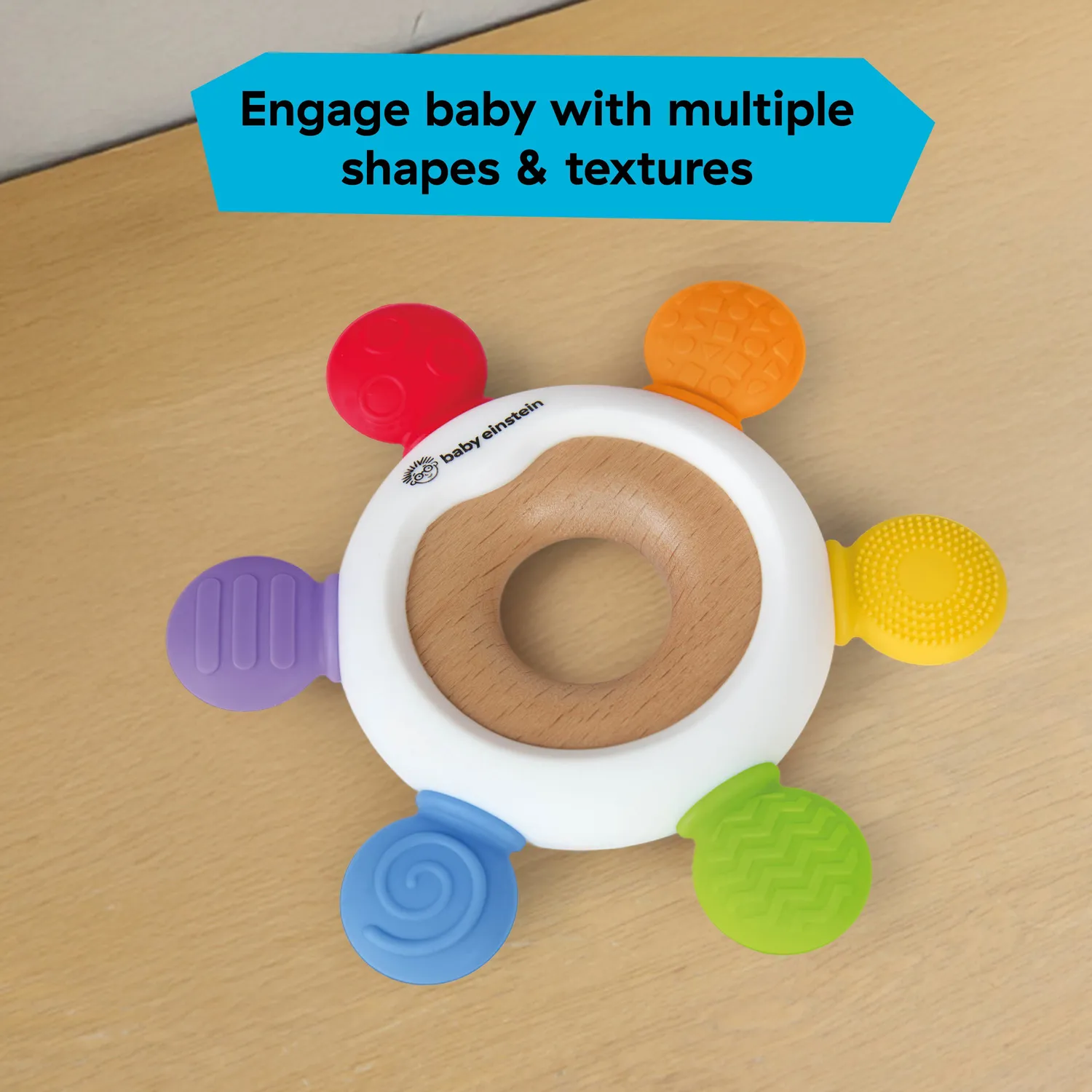 Baby Einstein Soothe Explore Beißring Holz Silikon ab 3 M