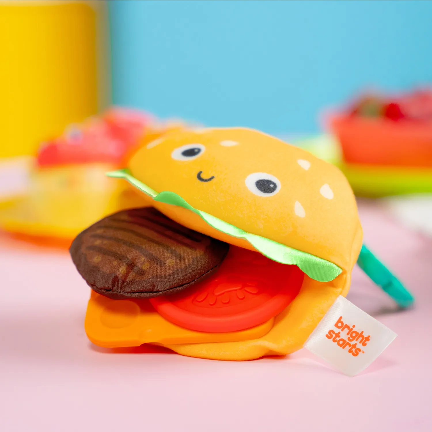 Bright Starts Say Cheeseburger Beissspielzeug Plüsch ab 3 Monate