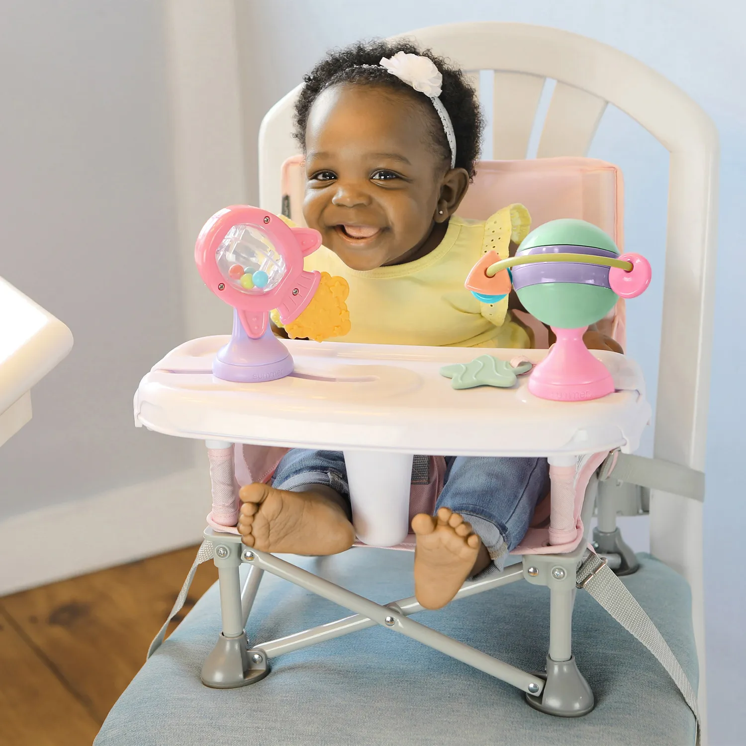 Summer Pop ‘N Sit Eat ‘N Play Boostersitz Pink faltbar