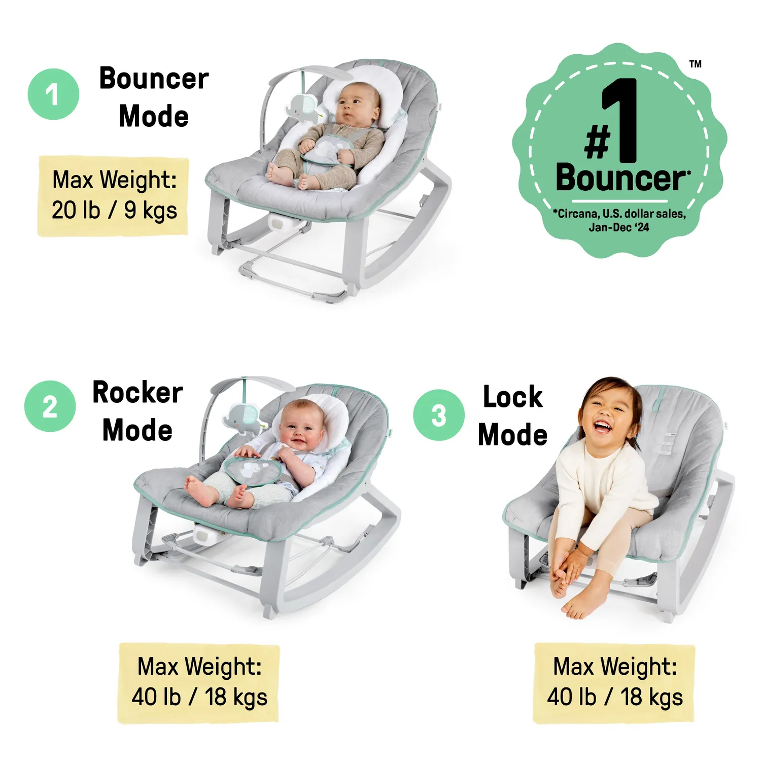 Ingenuity Keep Cozy 3-in-1 Babywippe Weaver