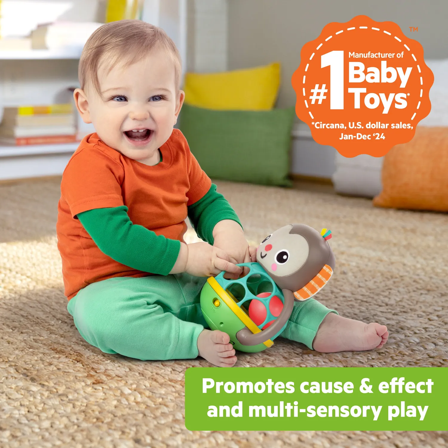Bright Starts Giggle & Rattle Spielzeugset Affe+Elefant