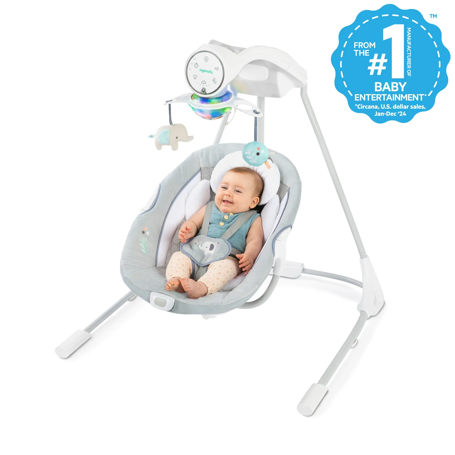 Ingenuity InLighten Babyschaukel Dakota mit Mobilem