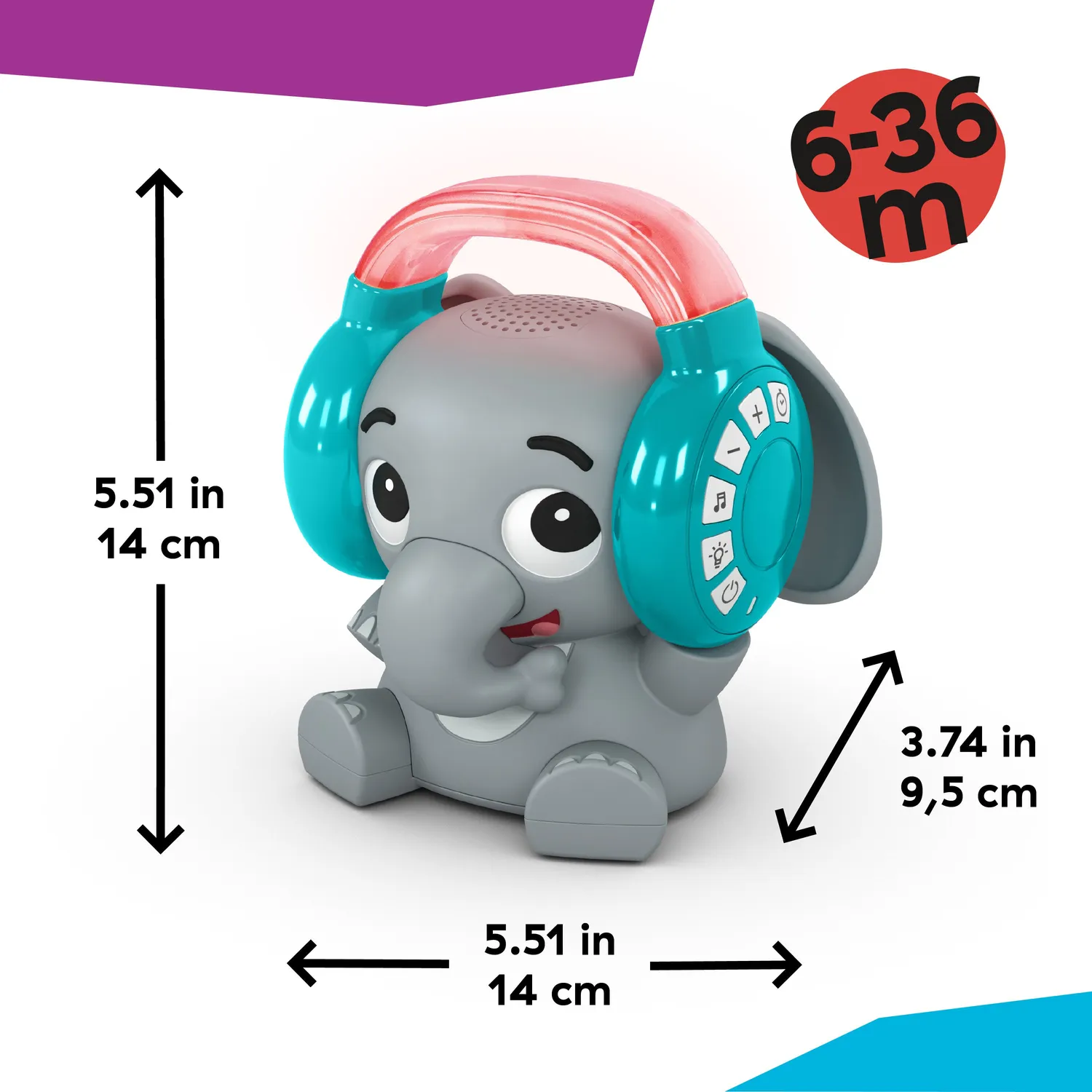 Baby Einstein Earl the Elephant Einschlafhilfe Nachtlicht Bluetooth