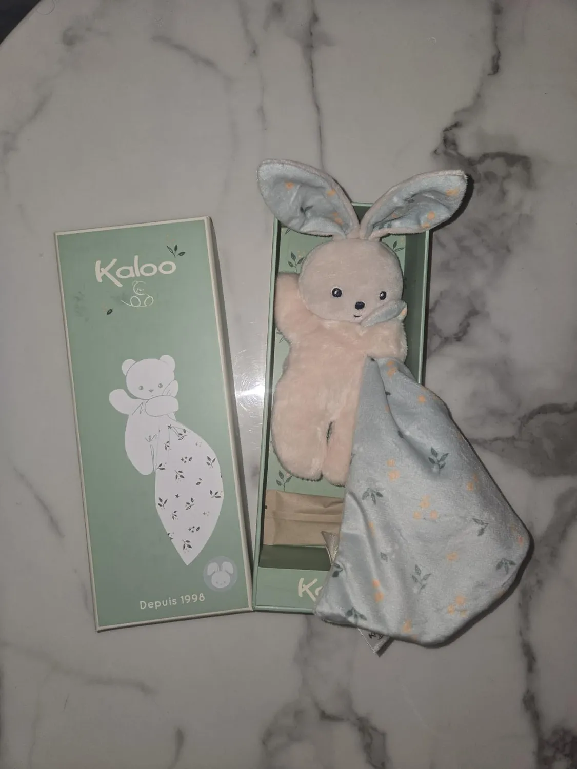 Kaloo Carré Douceur Hasen-Schmusetuch weiß 18 cm weich