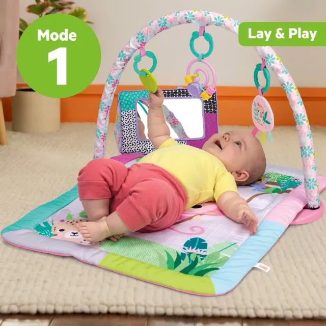 Bright Starts Treetop Bloom Spieldecke mit Spielbogen Rosa