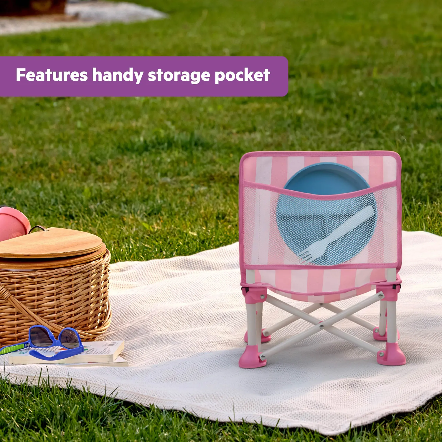 Bright Starts Pop N Sit Cabana Boostersitz Pink mit Sonnendach