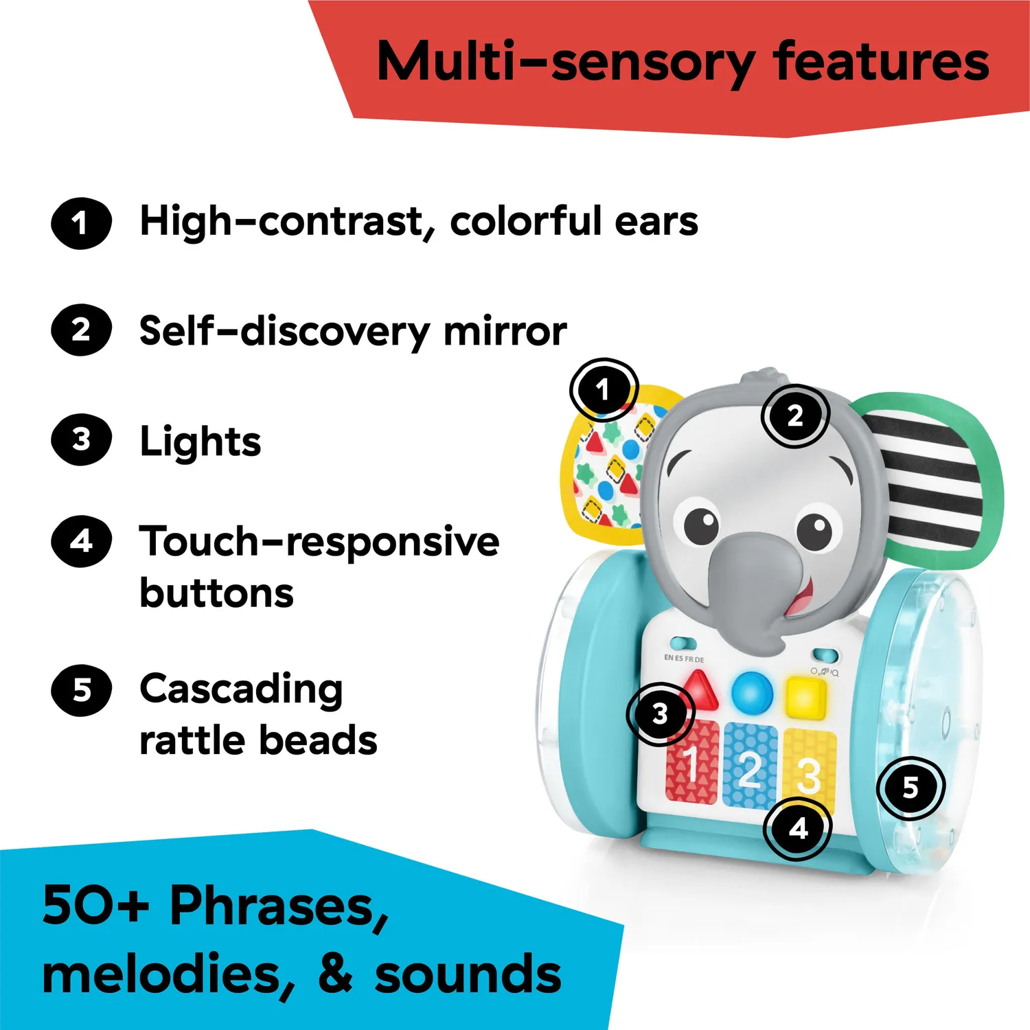 Baby Einstein Chase & Tap Earl Krabbelspielzeug mit Musik