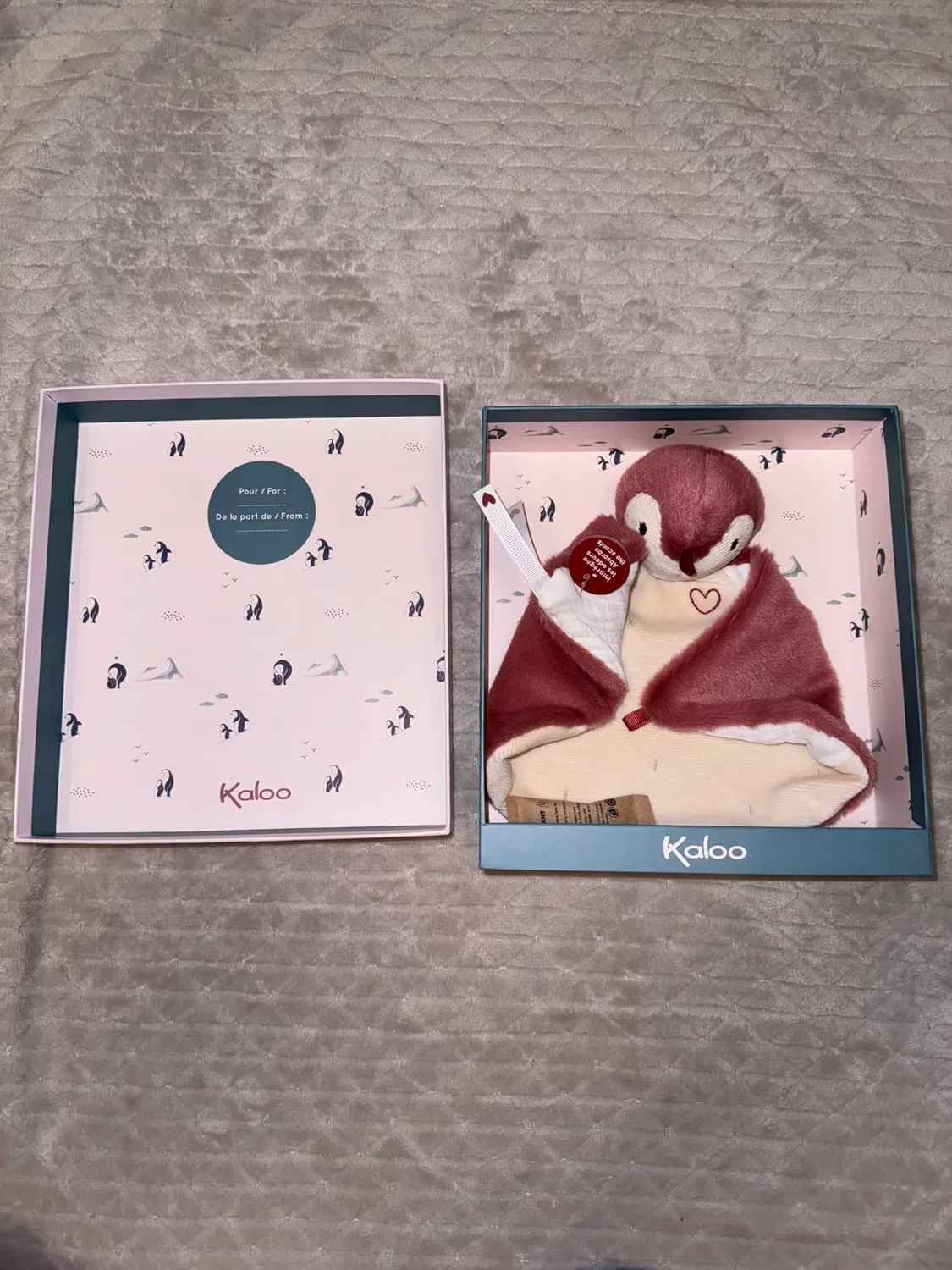 Kaloo Complices Pinguin Schnuffeltuch rosa 23 cm beruhigend