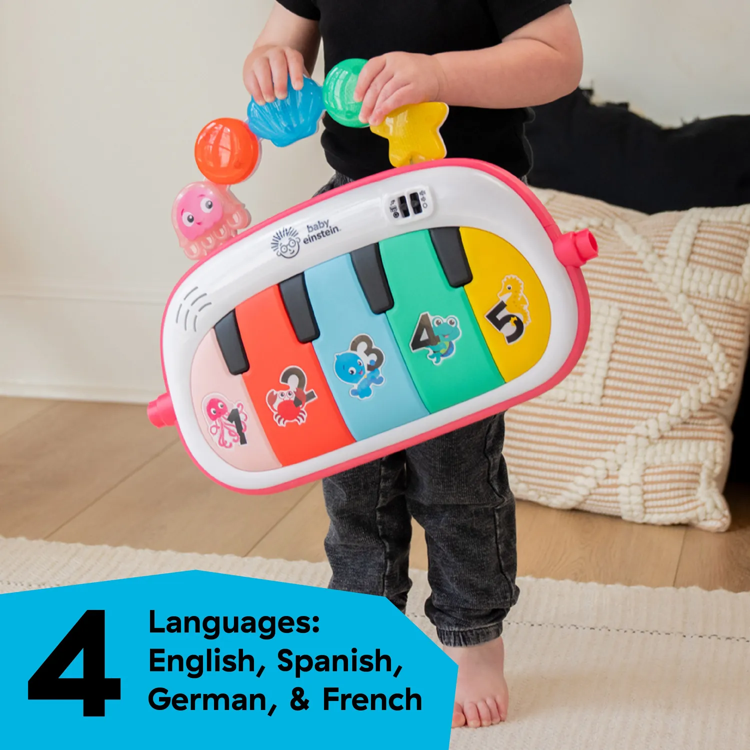 Baby Einstein Jellyfish Jamboree Spieldecke Piano 4-in-1 Musik rosa