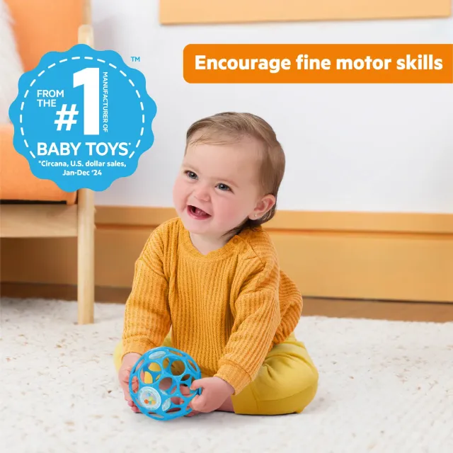 Bright Starts Oball Rassel Baby Blau 10 cm