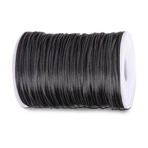 let's make Satinschnur Schwarz 100 m Schmuckband