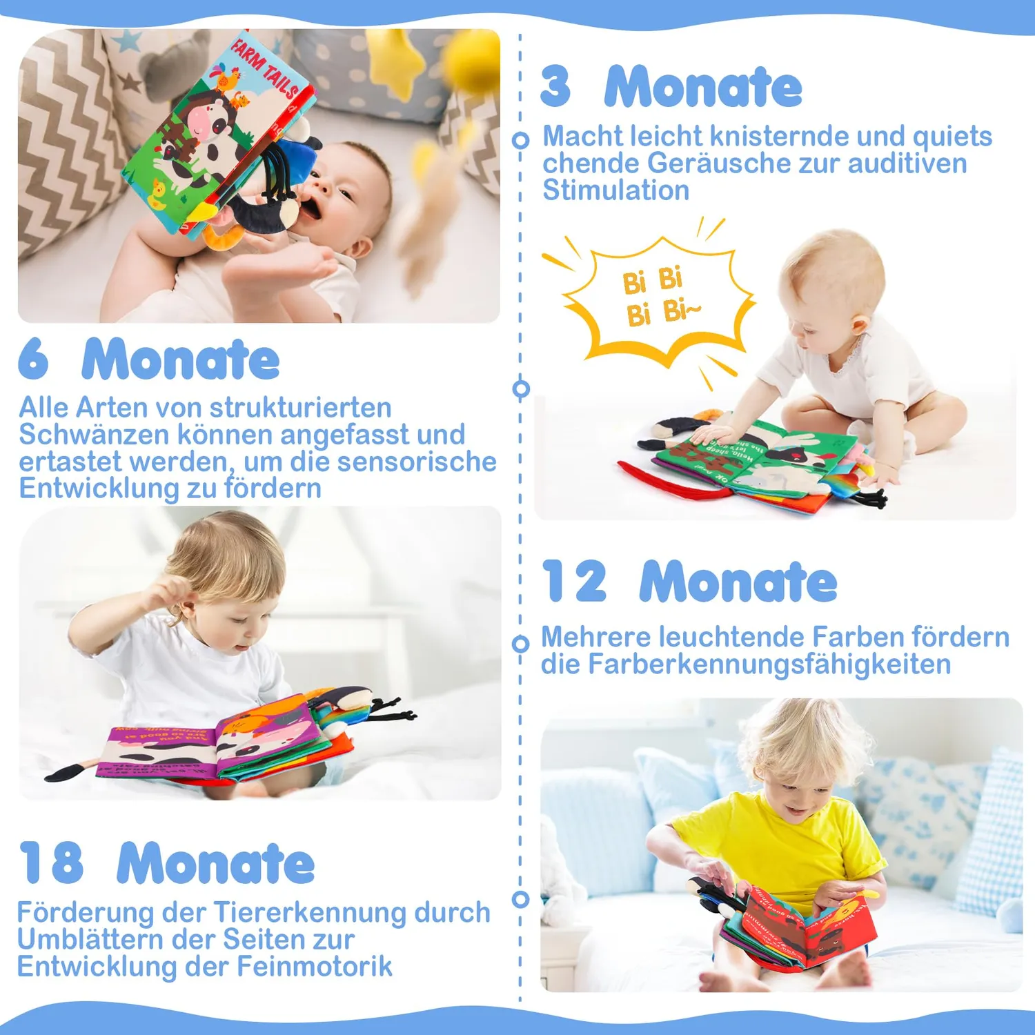 beiens Stoffbuch Bauernhof Knisterbuch Baby