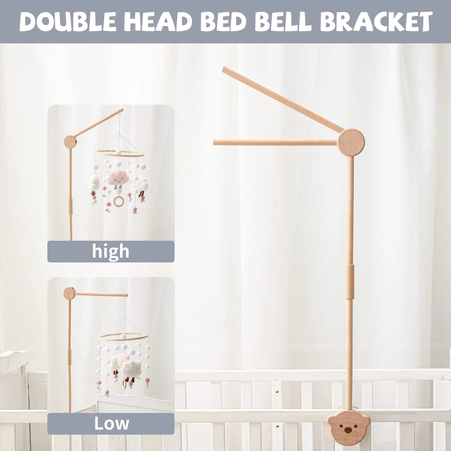 let's make Bär Mobile-Halter Holz höhenverstellbar