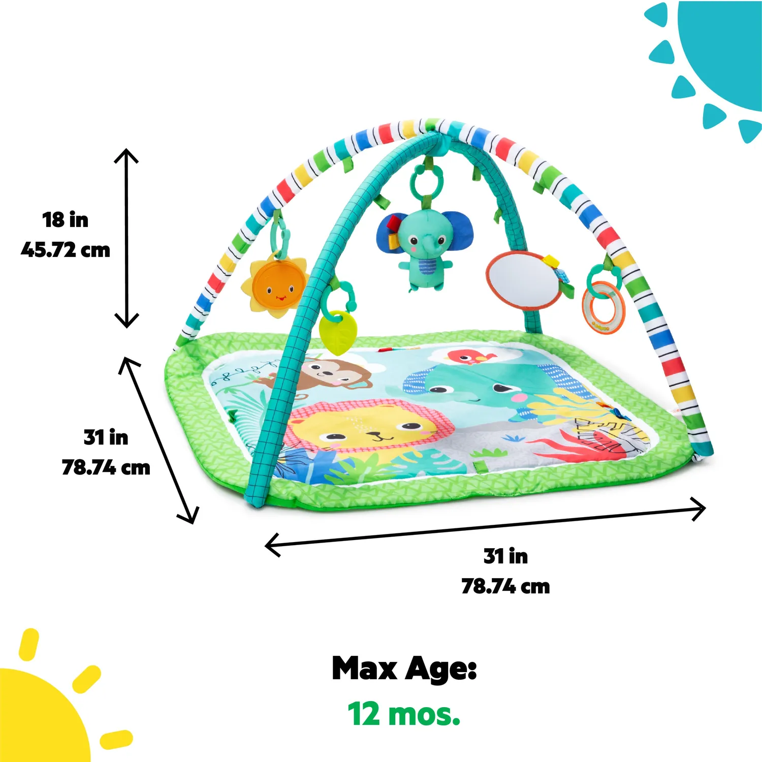 Bright Starts Wild Wiggles Spielbogen grün waschbar
