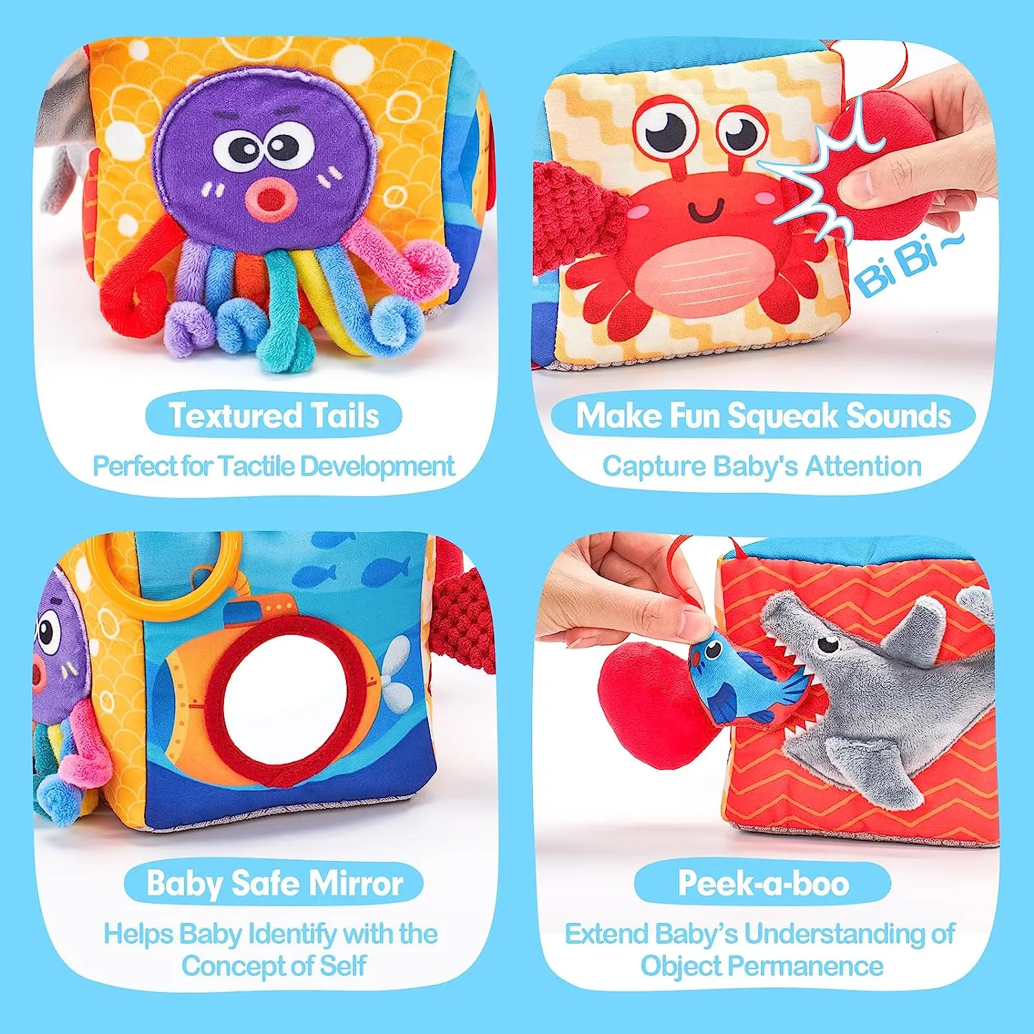 hahaland Montessori Tissue Box Marine Tücherbox-Spielzeug sensorisch