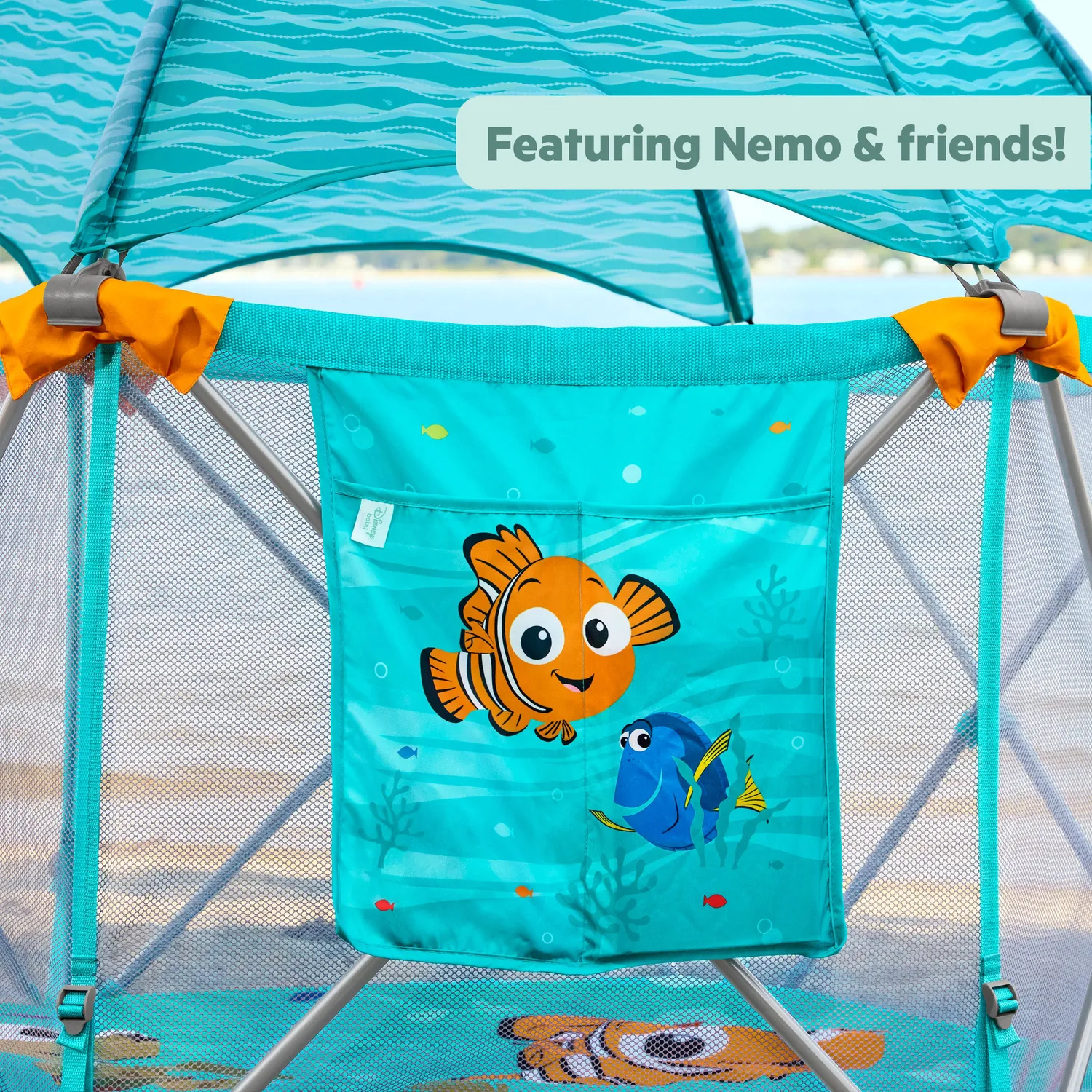 Disney Baby Nemo Pop N Play Laufstall tragbar mit Dach 6-24 Monate