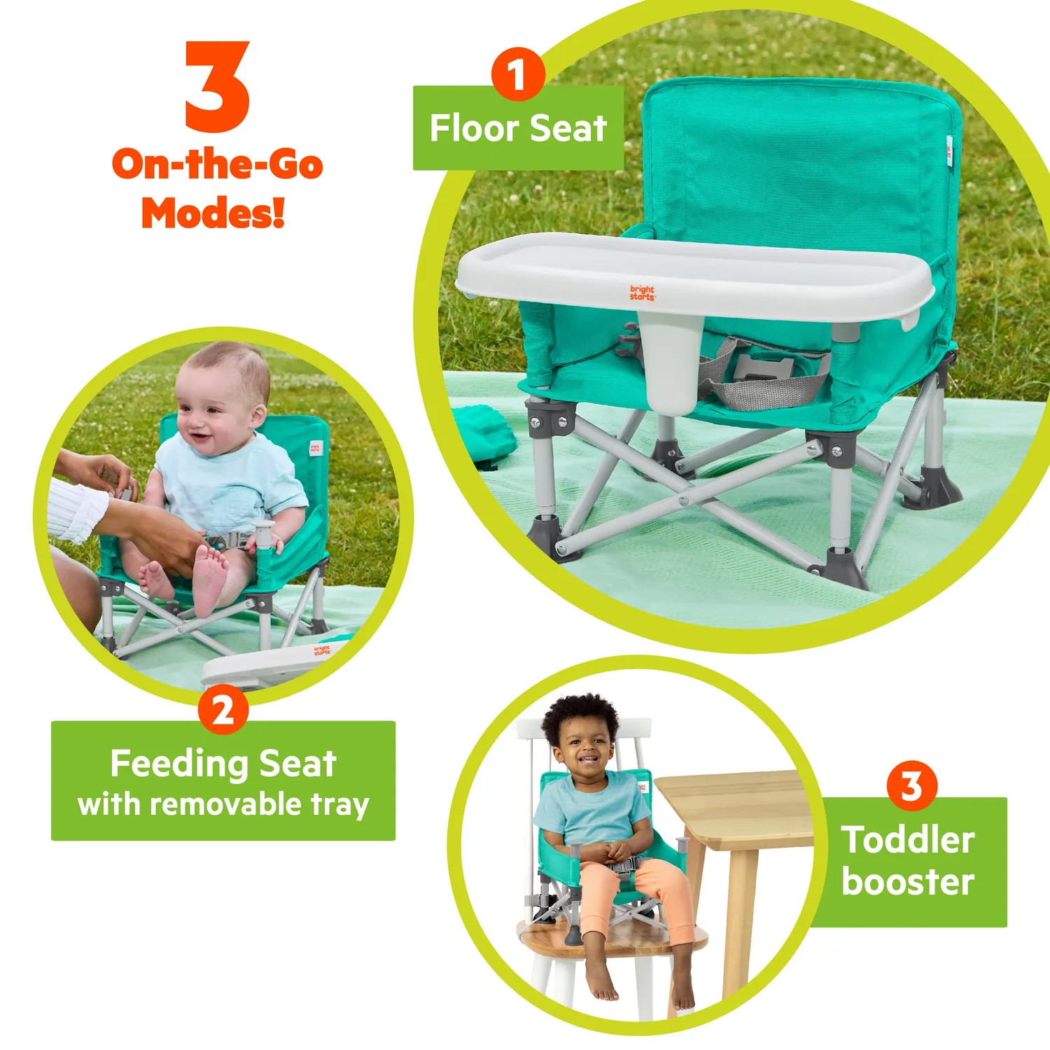 Bright Starts Pop N Sit Boostersitz Teal faltbar