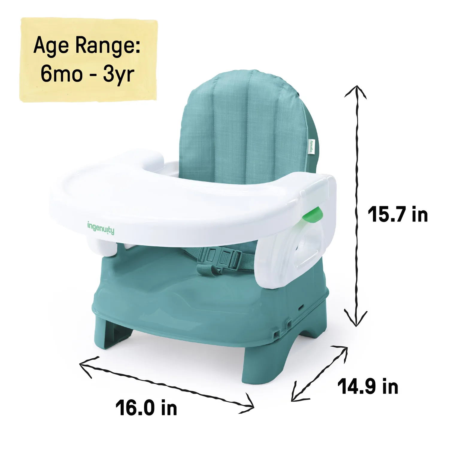 Ingenuity Deluxe Comfort Booster Sitzerhöhung Teal faltbar 6M-3J