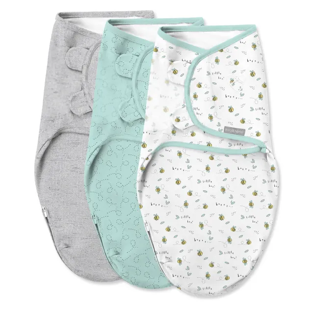 SwaddleMe Easy Change Little Bees Pucktuch 0-3 Monate 3er-Pack Baumwolle