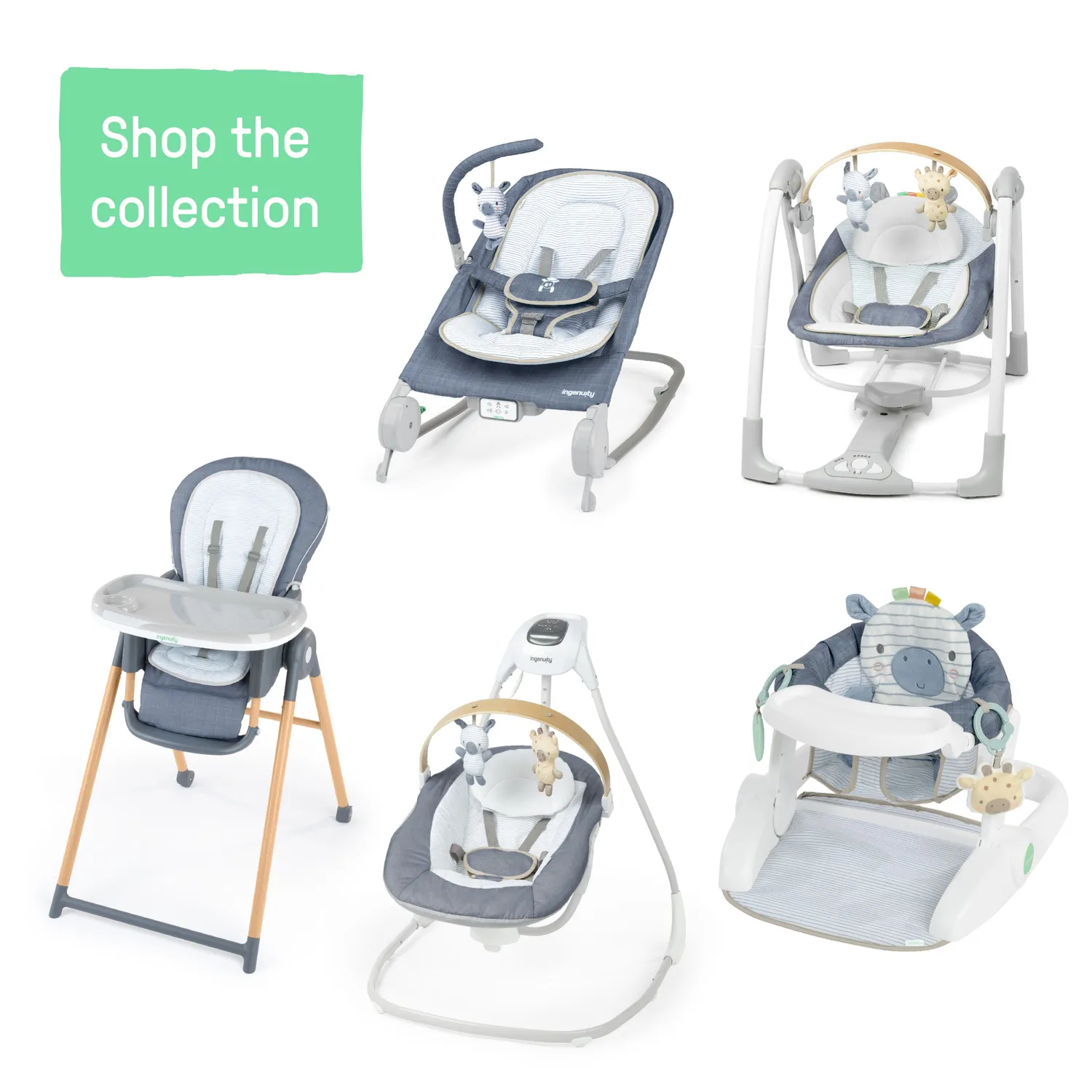 Ingenuity Swing n Go Babyschaukel Chambray tragbar USB